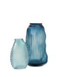 Truly Ridge Textured Glass Vase, Blue