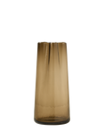 Truly Scallop Edge Glass Column Vase, H32cm, Brown