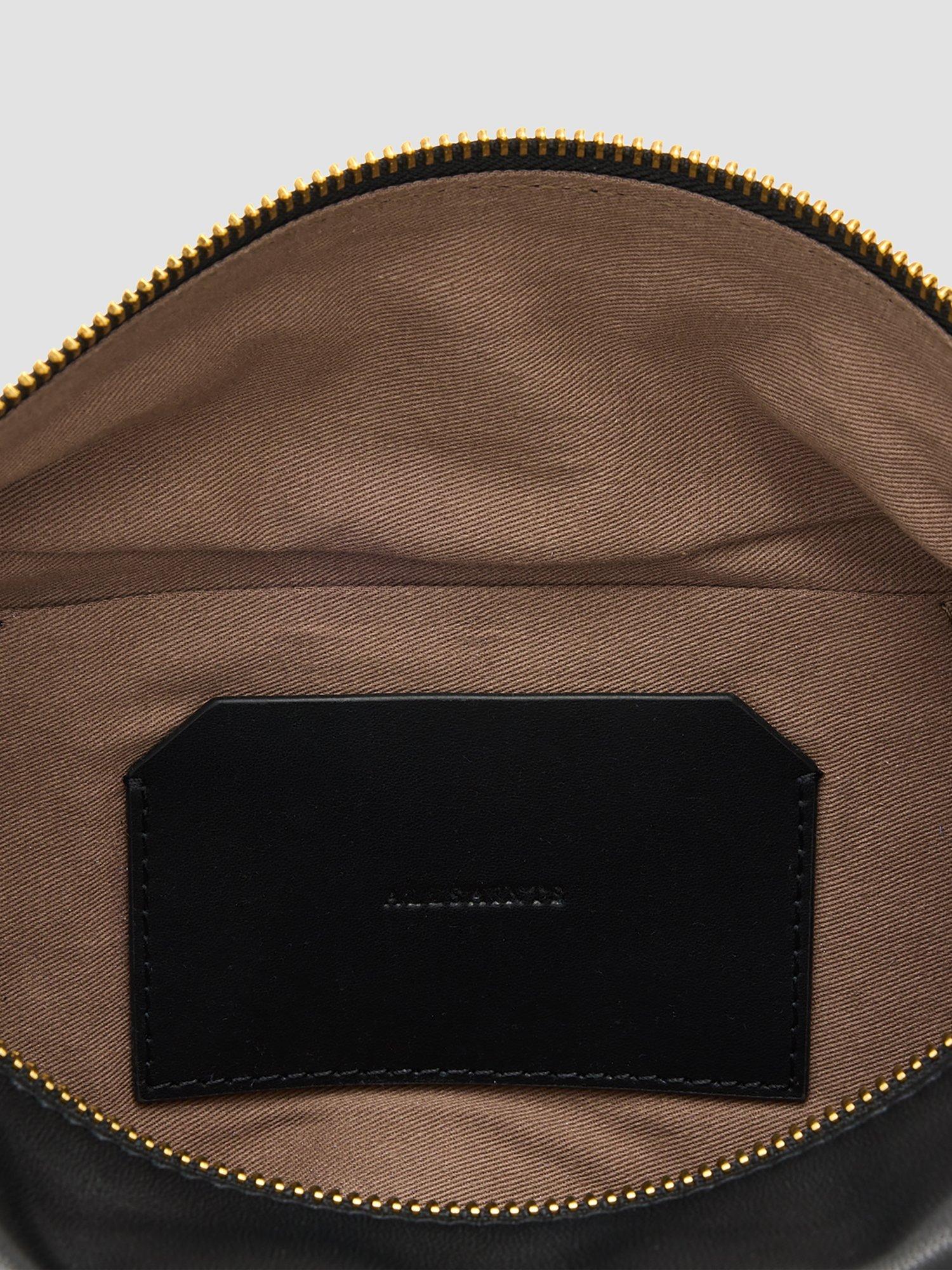 Product image 3 of 6, which shows AllSaints Luna Small Leather Crossbody Bag, Black