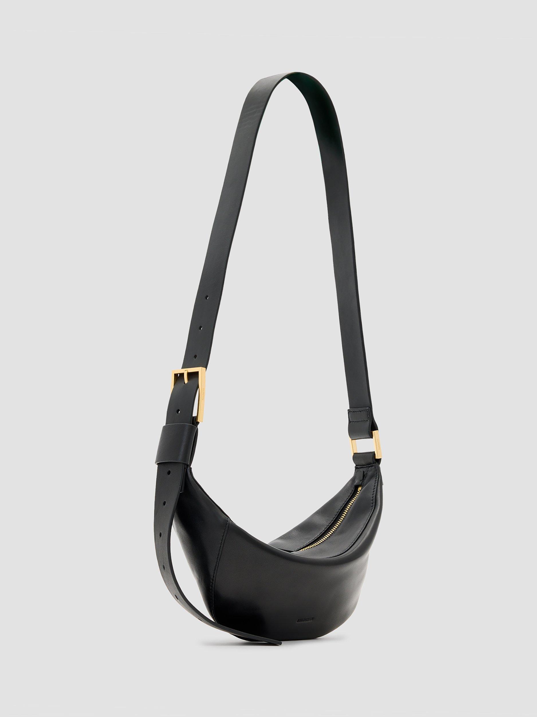 Product image 4 of 6, which shows AllSaints Luna Small Leather Crossbody Bag, Black
