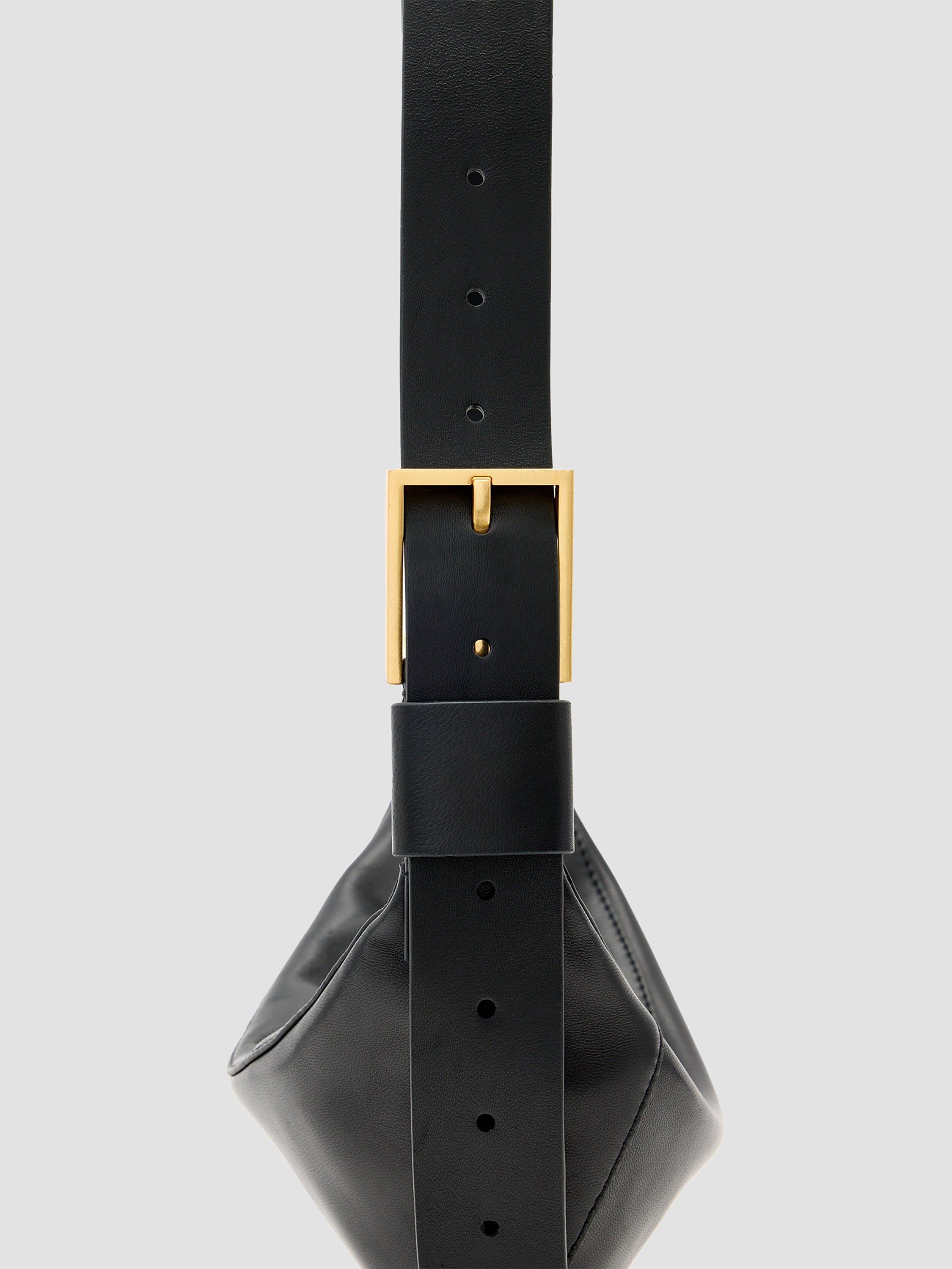 Product image 6 of 6, which shows AllSaints Luna Small Leather Crossbody Bag, Black