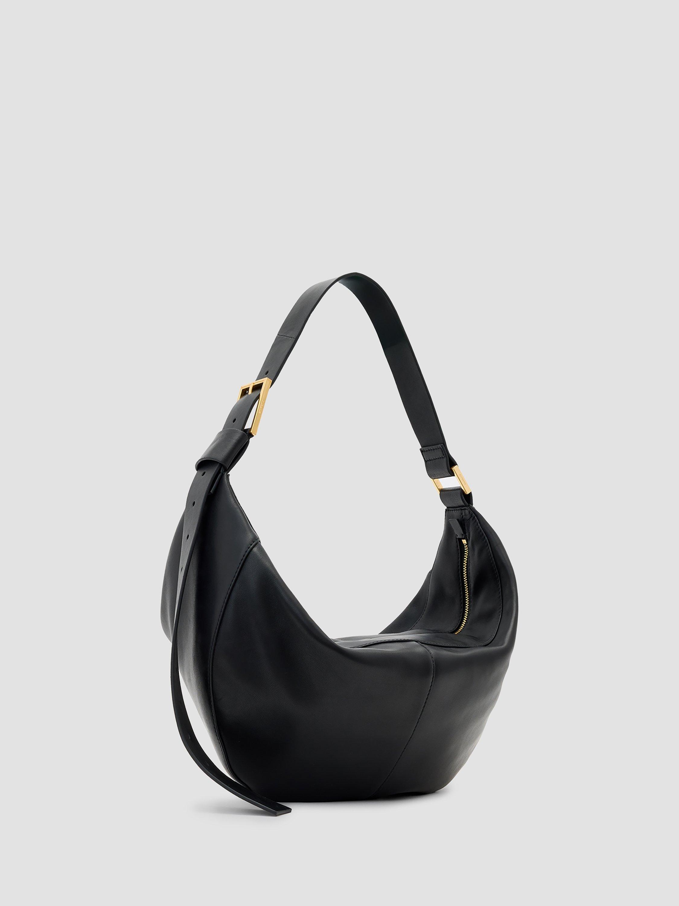 Product image 2 of 6, which shows AllSaints Luna Leather Crossbody Bag, Black
