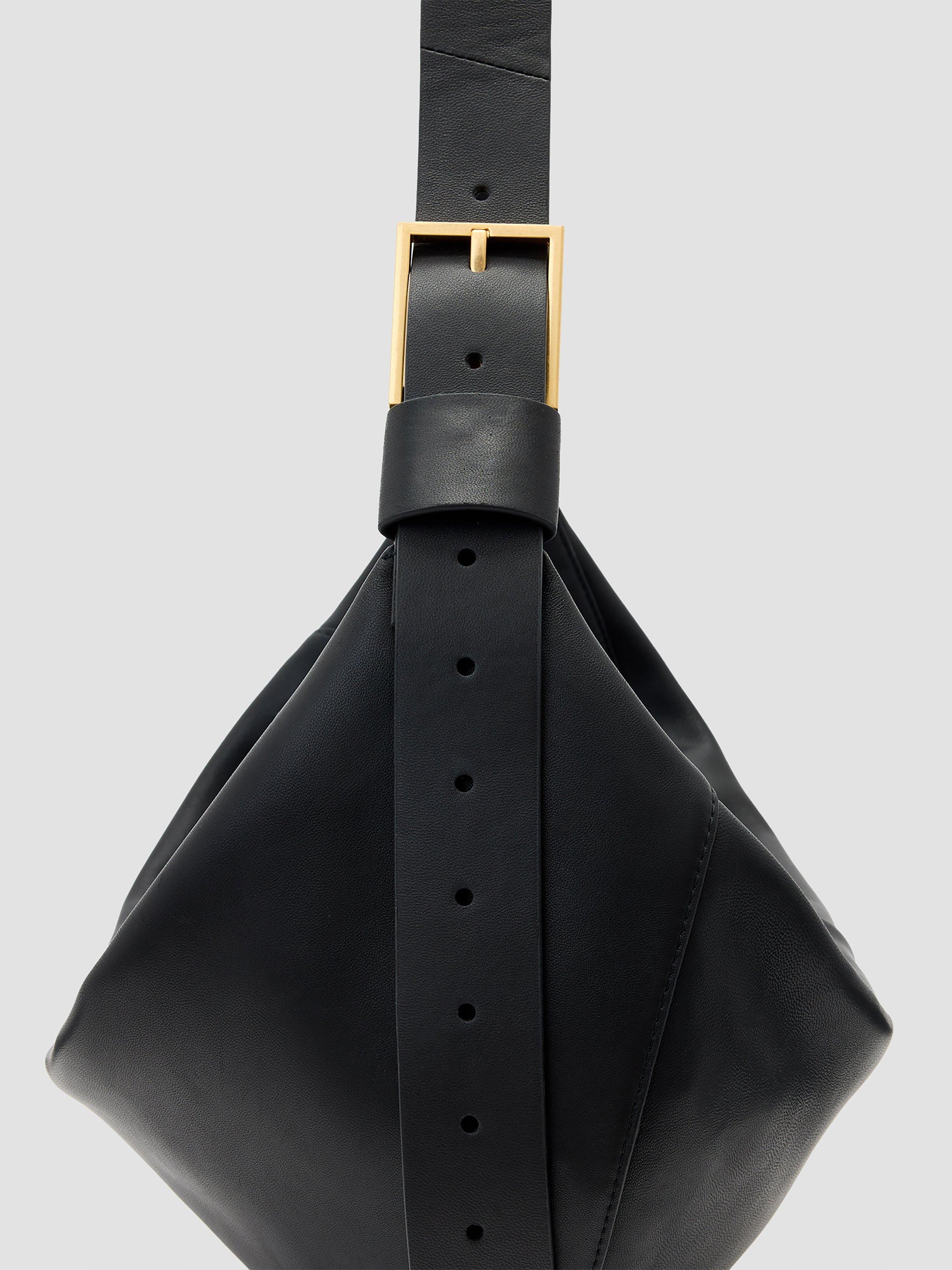 Product image 6 of 6, which shows AllSaints Luna Leather Crossbody Bag, Black