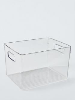 John Lewis Clear Plastic Storage Box, Large, Clear