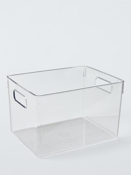 John Lewis Clear Plastic Storage Box, Large, Clear