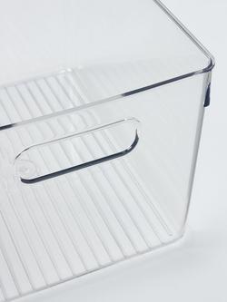 John Lewis Clear Plastic Storage Box, Large - view 2, Clear
