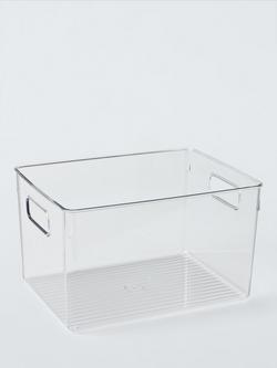 John Lewis Clear Plastic Storage Box, Medium, Clear