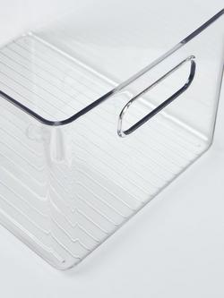 John Lewis Clear Plastic Storage Box, Medium - view 2, Clear