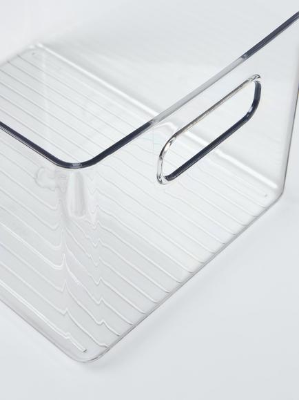 John Lewis Clear Plastic Storage Box, Medium - view 2, Clear
