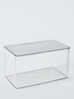 John Lewis Clear Plastic Storage Box with Lid, Clear