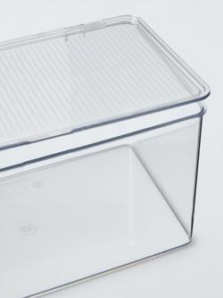 John Lewis Clear Plastic Storage Box with Lid - view 2, Clear