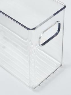 John Lewis Clear Plastic Storage Box, Narrow, Set of 2 - view 2, Clear