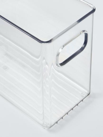 John Lewis Clear Plastic Storage Box, Narrow, Set of 2 - view 2, Clear