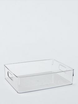 John Lewis Clear Plastic Storage Box, Long, Clear