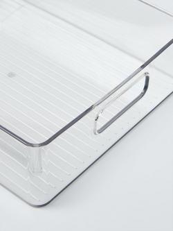 John Lewis Clear Plastic Storage Box, Long - view 2, Clear