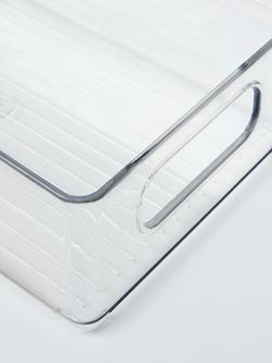 John Lewis Clear Plastic Storage Box, Deep Narrow, Set of 2 - view 2, Clear