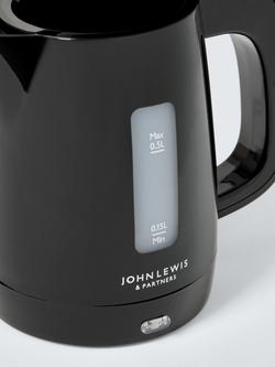 John Lewis Travel Kettle, 0.5L, Black - view 2, Black