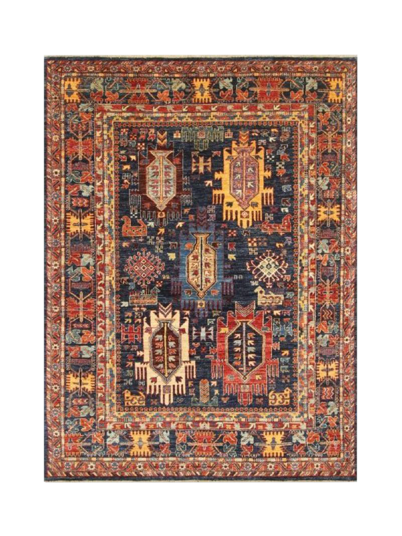 Gooch Oriental Fine Aryana Pure Wool Rug, L217 x W160 cm, Blue