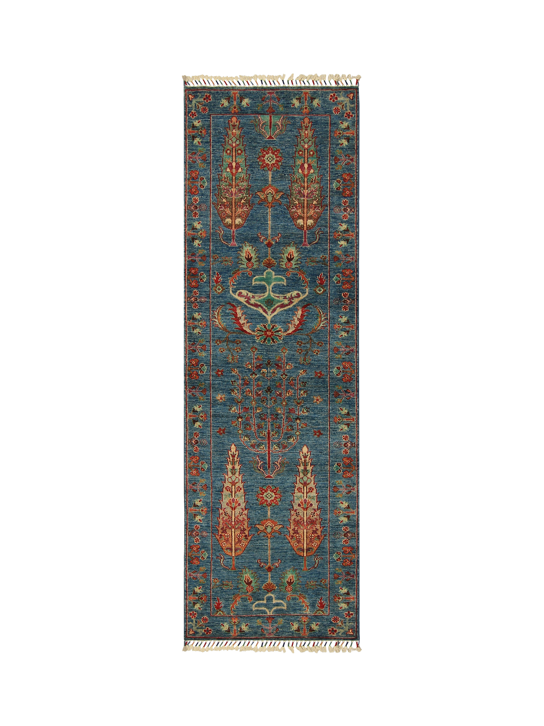 Gooch Oriental Sultani Pure Wool Rug, Aqua, L152 x W90 cm