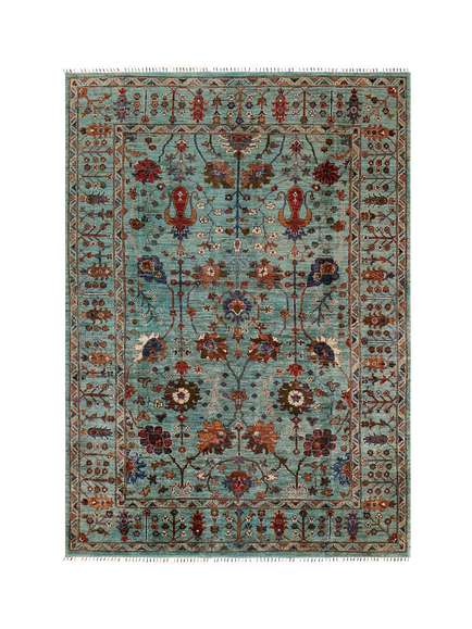 Gooch Oriental Sultani Pure Wool Rug, L203 x W148 cm, Aqua, Aqua