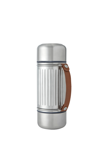 black+blum Explore Vacuum Insulated Leak-Proof Flask & Two Cup Duo, 1L, Stainless Steel, Stainless Steel
