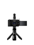 Canon EOS R50 V Compact System Camera with RF-S 14-30mm Power Zoom Lens, 4K Ultra HD, 24.2MP, Wi-Fi, Bluetooth, 3” Vari-Angle Touch Screen, Black, Creator Kit with Tripod Grip, 128GB Memory Card & Stereo Microphone