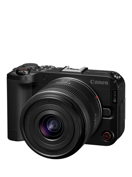 Canon EOS R50 V Compact System Camera with RF-S 14-30mm Power Zoom Lens, 4K Ultra HD, 24.2MP, Wi-Fi, Bluetooth, 3” Vari-Angle Touch Screen, Black, Creator Kit with Tripod Grip, 128GB Memory Card & Stereo Microphone - view 2, Black