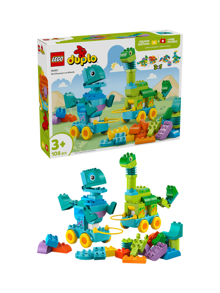 LEGO DUPLO 3-in-1 Dinosaurs on Wheels 10451, Multi