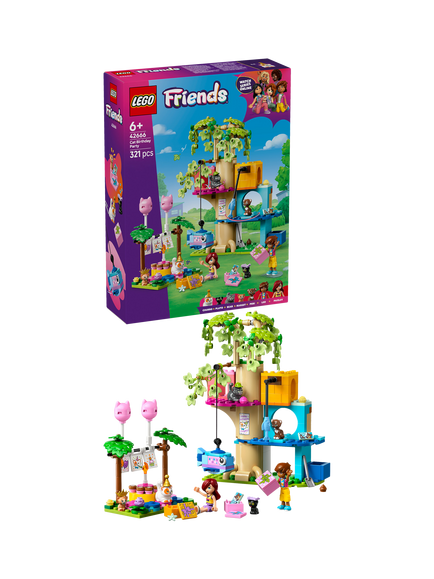 LEGO Friends Cat Birthday Party & Tree House 42666, Multi