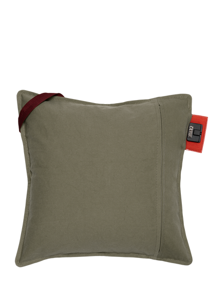 Stoov Ploov Heated Cushion, 45 x 45cm - view 2, Canvas Khaki Green