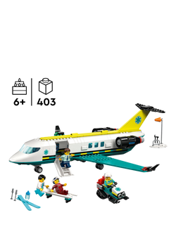 LEGO City 60465 Emergency Air Ambulance Airplane Toy - view 2, Multi
