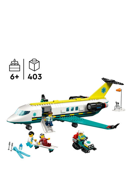LEGO City 60465 Emergency Air Ambulance Airplane Toy - view 2, Multi