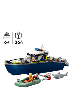 LEGO City 60456 Police Boat Chase Toy with a Speedboat - view 2, Multi