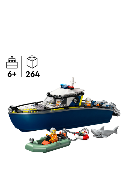 LEGO City 60456 Police Boat Chase Toy with a Speedboat - view 2, Multi