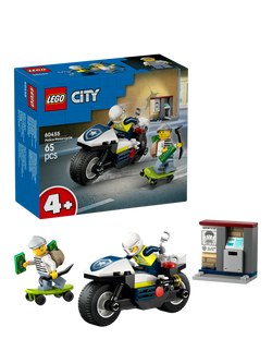 LEGO City 60455 Police Motorcycle Chase Toy Set, Multi