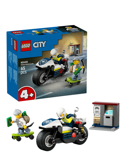 LEGO City 60455 Police Motorcycle Chase Toy Set, Multi