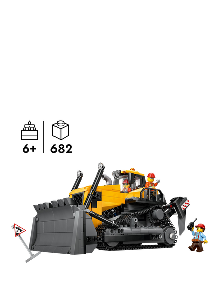 LEGO City 60466 Yellow Bulldozer Construction Vehicle Toy - view 2, Multi