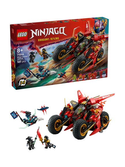 LEGO NINJAGO 71844 Dragons Rising Ninja Combat Vehicle, Multi