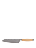 Le Creuset Olive Wood Handle Damascus Steel Blade Santoku Knife, 18cm