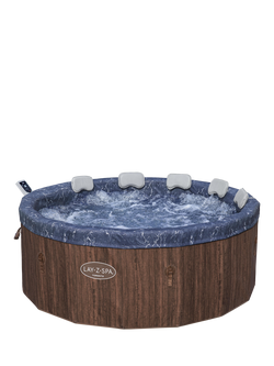 Lay‑Z‑Spa Toronto ThermaCore UltraFit AirJet Smart Round Hot Tub with Cover, 7 Person, Sand