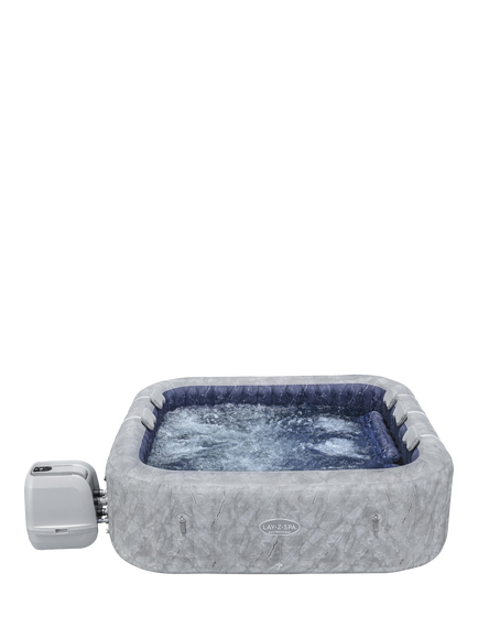 Lay‑Z‑Spa San Francisco HydroJet Pro EnergySense Smart Inflatable Square Hot Tub with Cover, 7 Person, Marble