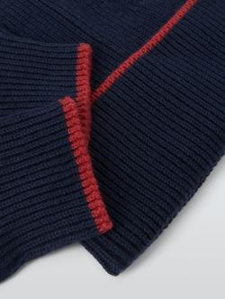 John Lewis Beanie Hat & Gloves Set, Navy Multi - view 2, Navy Multi