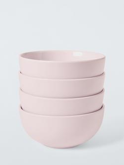 John Lewis Coby Stoneware Cereal Bowl, Set of 4, 15cm, Pink