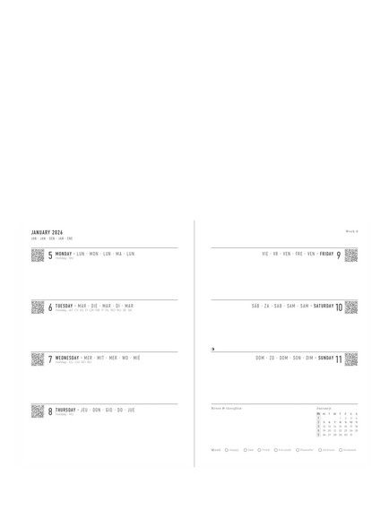 Letts A6 Conscious Week to View 2026 Diary, Slate - view 2, Slate