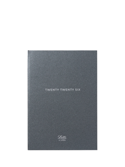 Letts A5 Titanium Week to View 2026 Diary, Charcoal, Charcoal