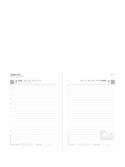 Letts A6 Titanium Day per Page 2026 Diary, Silver - view 2, Silver