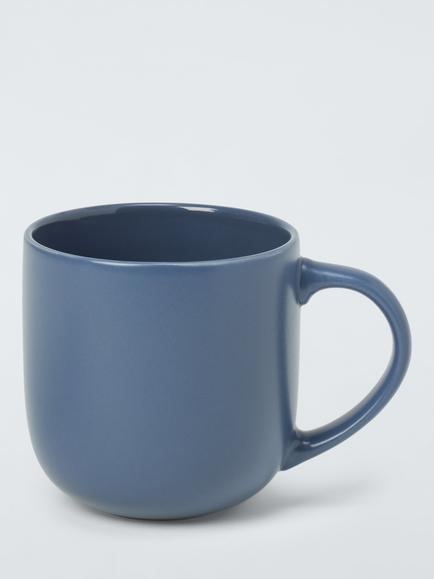 John Lewis Coby Stoneware Mug, Set of 4, 360ml - view 2, Blue