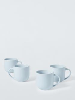 John Lewis Coby Stoneware Mug, Set of 4, 360ml, Ice