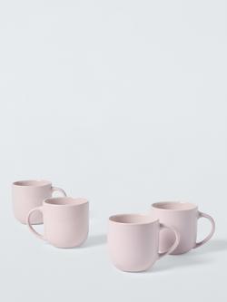 John Lewis Coby Stoneware Mug, Set of 4, 360ml, Pink