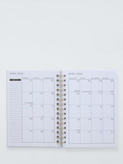 John Lewis A5 Week to View 2026 Wiro Diary, Blue Floral - view 2, Blue